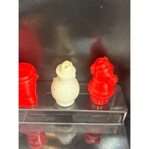 Vintage Christmas Blow Mold Ornaments Set Santa Snowman Red Boot Plastic Retro